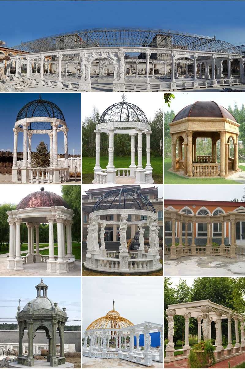 Popular designs outdoor marble carving garden luxury gazebo (2)
