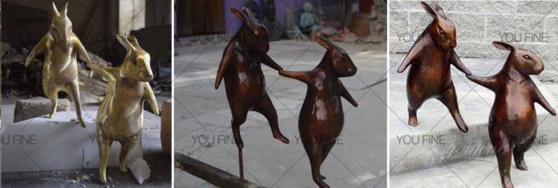 garden decor Bronze Rabbits Sculpture for Our Zelanian Client