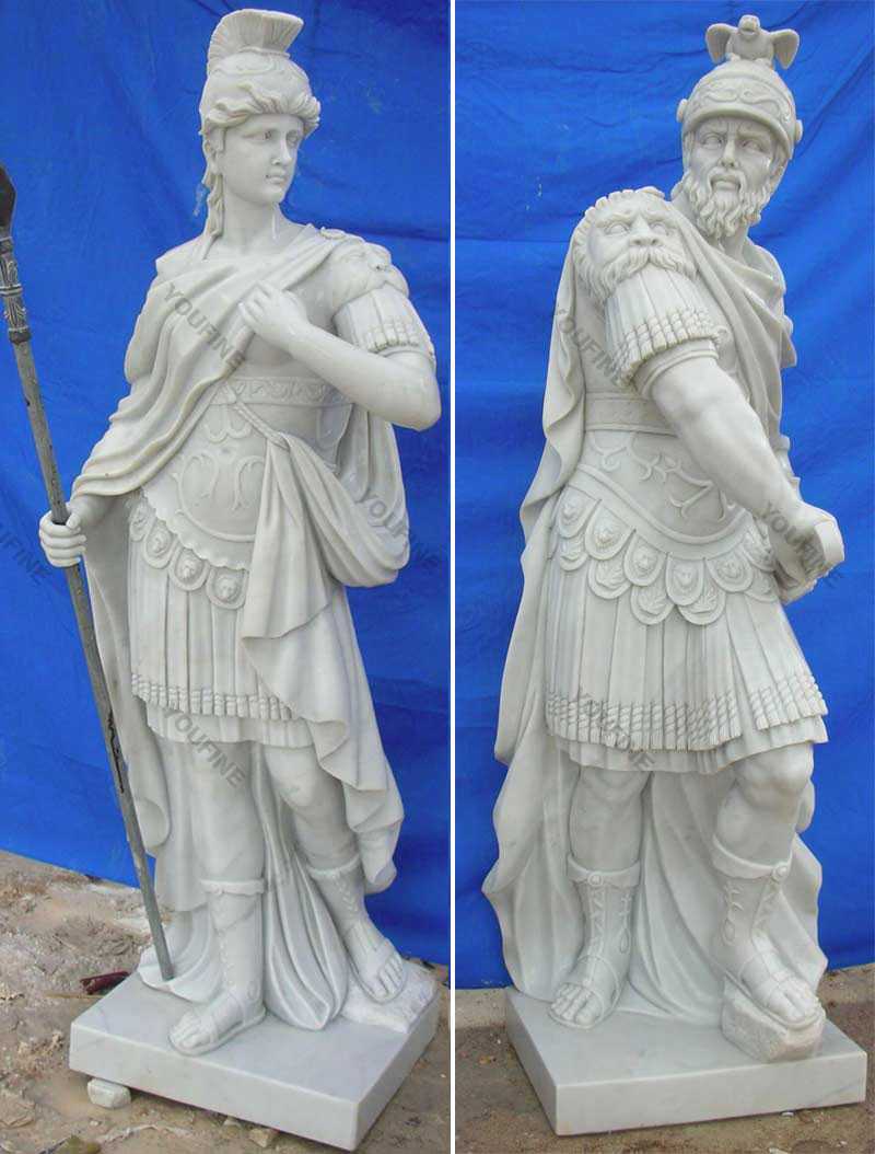 Marble warrior statues