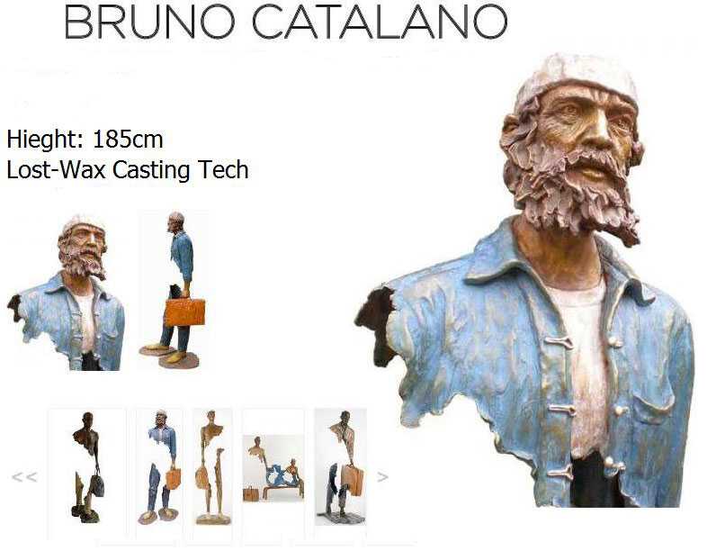 Outdoor Famous Bruno Catalano Abstract Bronze Traveler Statue