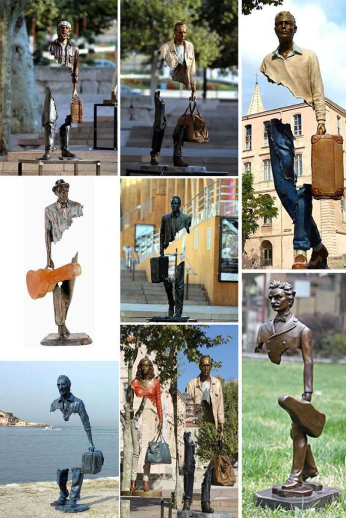 Outdoor-Garden-Bronze-Traveler-Sculptures