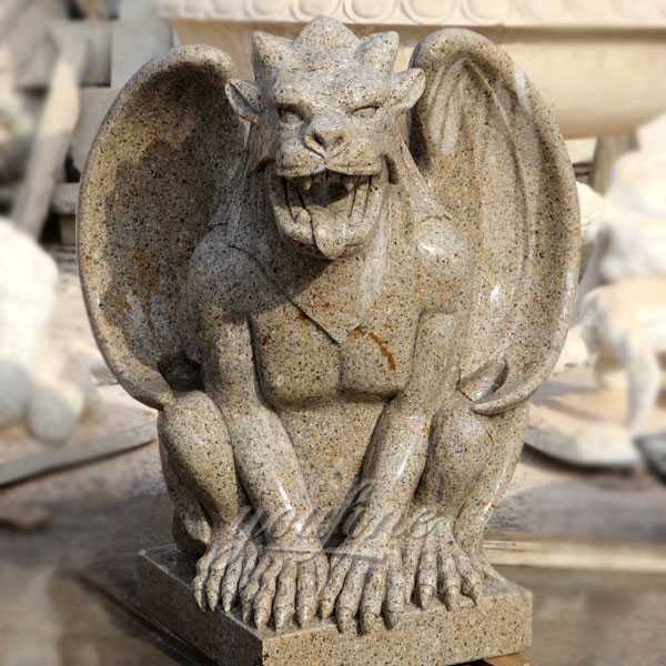 Outdoor garden decor yellow granite stone gargoyles statues