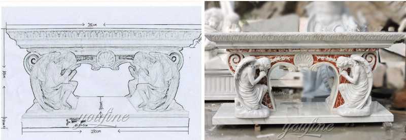 Church marble altar sculpture drawing
