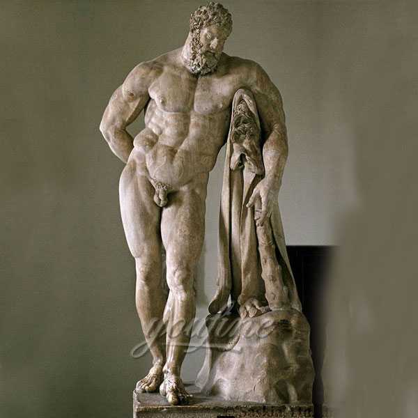 Outdoor life size marble Hercules statues