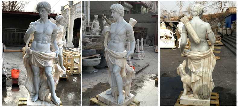 Outdoor life size marble sculptures of Artemis god of hunt 