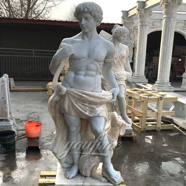 Outdoor life size marble sculptures of Artemis god of hunt 