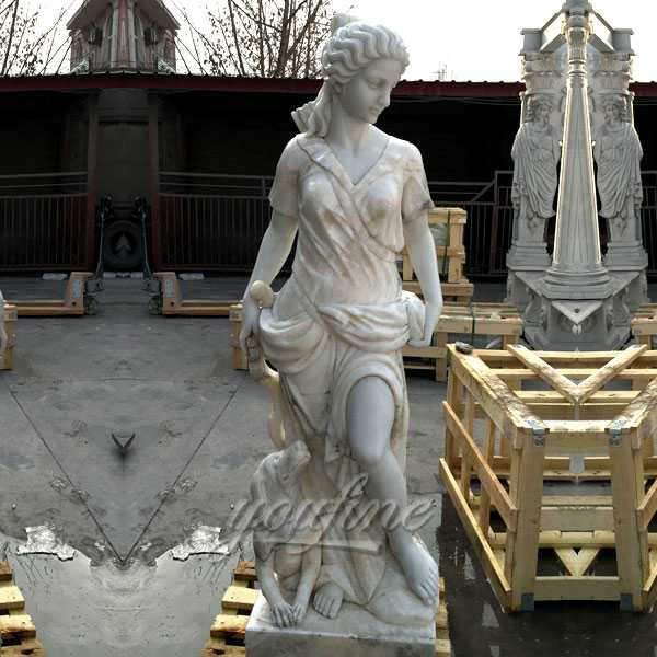 Life size marble sculptures of Artemis goddess of hunt