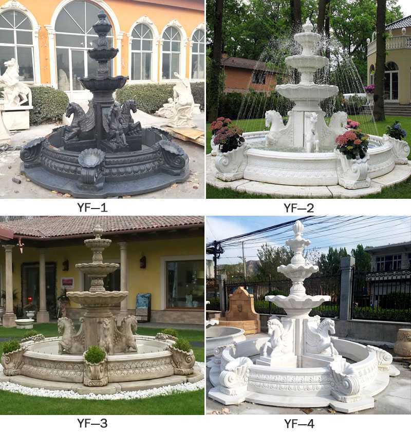 Antique Marble Outdoor Horse Garden Water Fountains designs