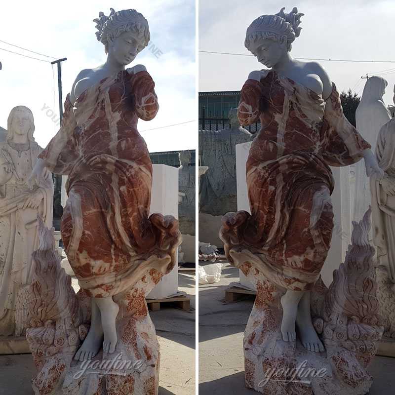 Factory supply multi colored marble woman garden statues