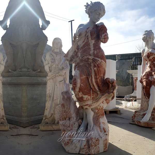 Factory supply multi colored marble woman statues for garden designs