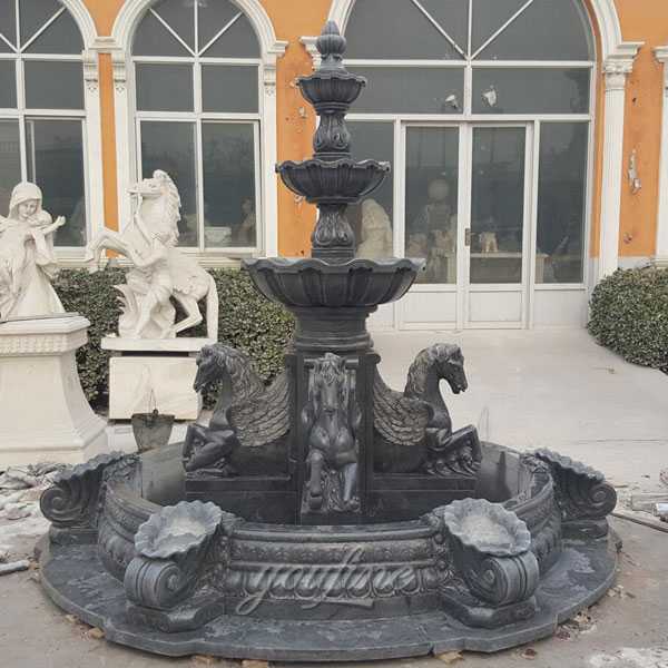 Hot Selling Outdoor pure white tiered water lion statue fountain with beautiful woman