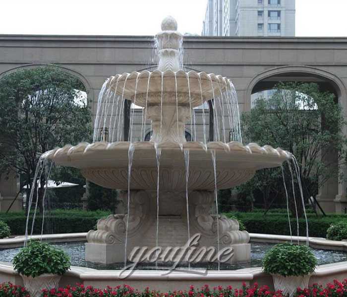 Outdoor antique marble tiered waterfall fountains for hotel on hot sellings