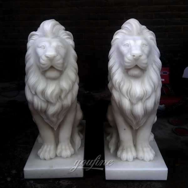 Pair of lion statues stone lion statues for drivewayMOKK185You Fine