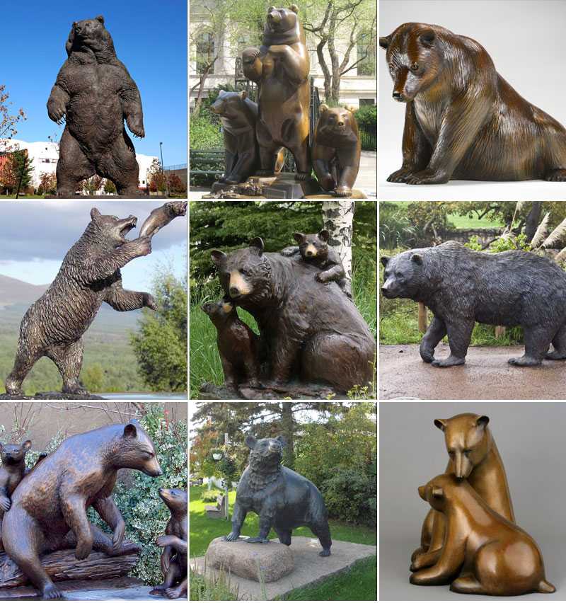 Outdoor life size garden decor bronze animal bear statue for sale-YouFine  Sculpture