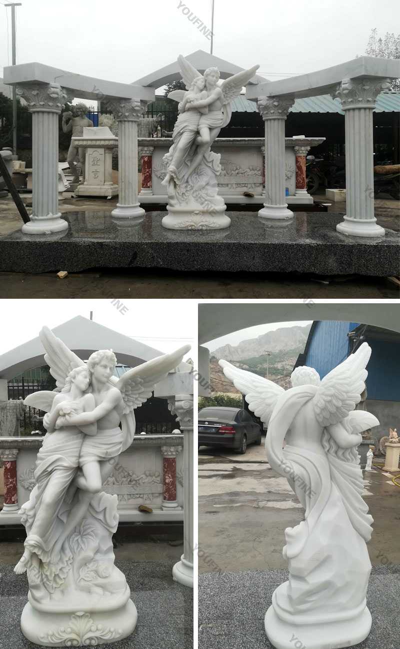 outdoor Marble Angel Apollo and Daphne tombstone headstone for Alice from France