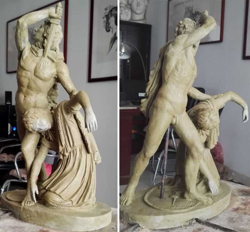 Clay model of Remo famous sculptures Gaul killing himself and his wife