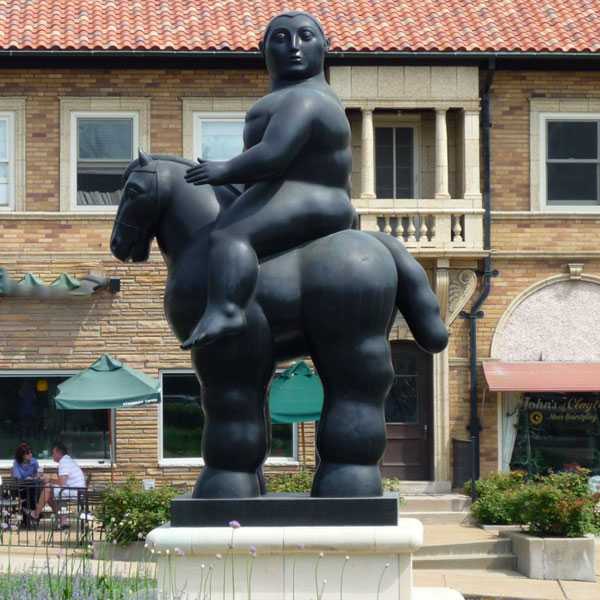 Outdoor huge man on horse botero sculpture for sale