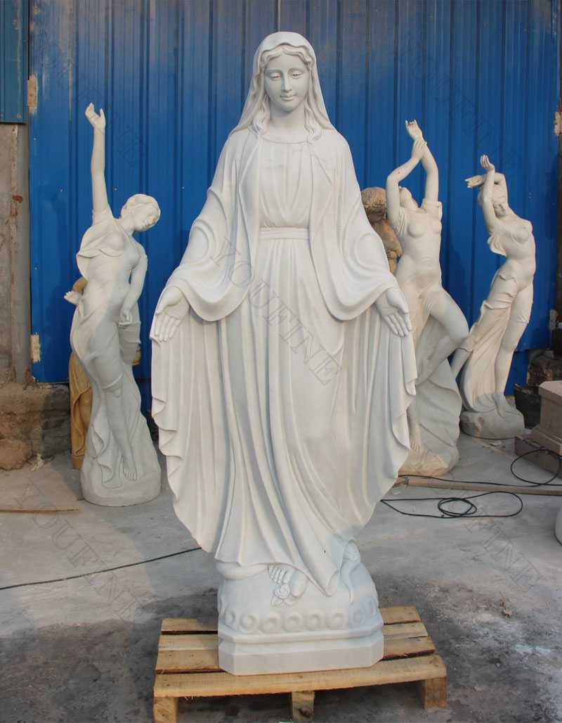 White Mable Catholic Prayer Church Sculpture Our Lady of Mary Statue for Sales
