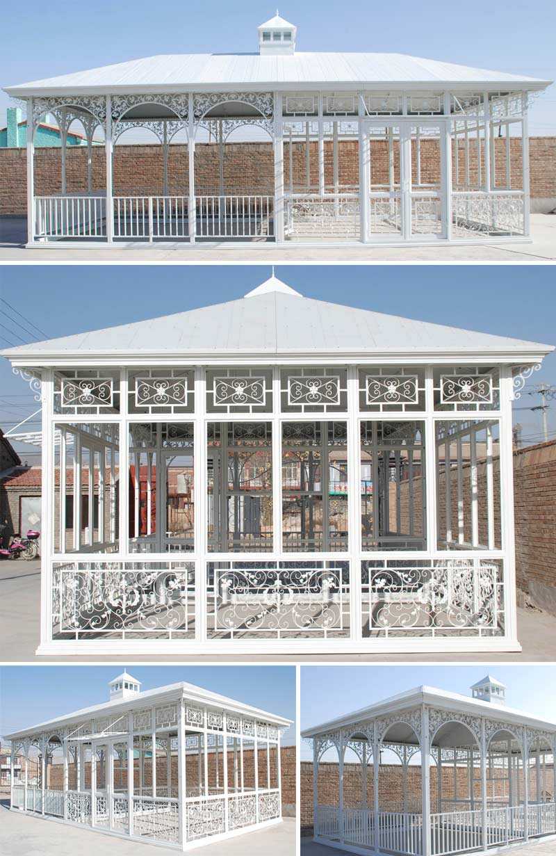 large custom made outdoor wrought iron gazebo for wedding ceremony for sale