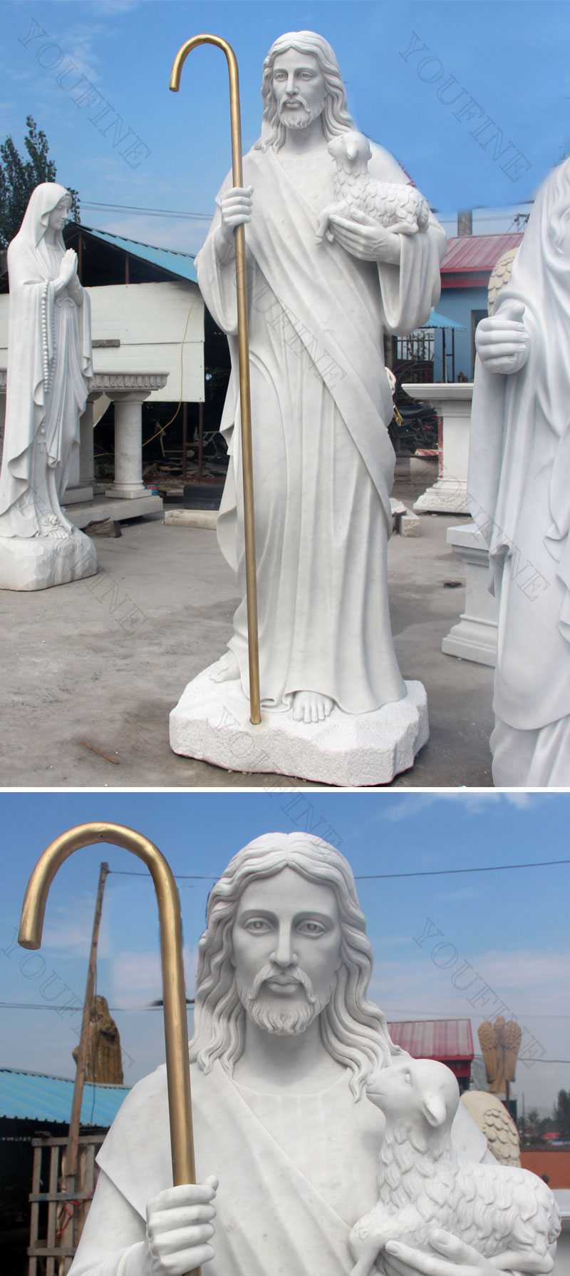 large outdoor most popular catholic sculpture christ the shepherd statue for sales