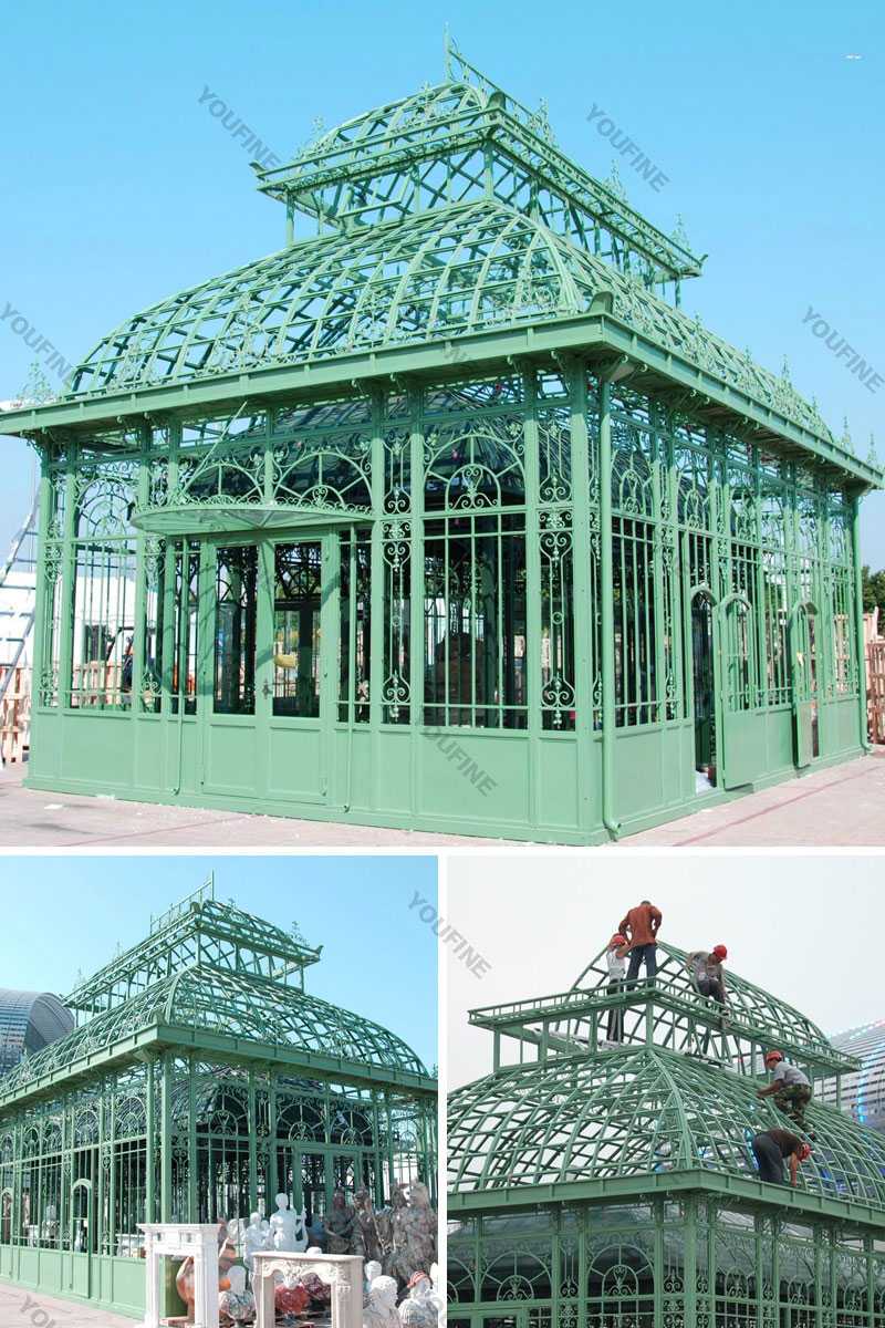 large outdoor wrought iron gazebo designs for garden decoration for sale