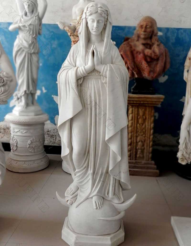 outdoor decor religious sculpture life size praying our lady of Mary statue for garden & church decoration