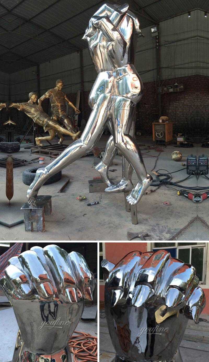outdoor mirror modern abstract metal art yard sculptures