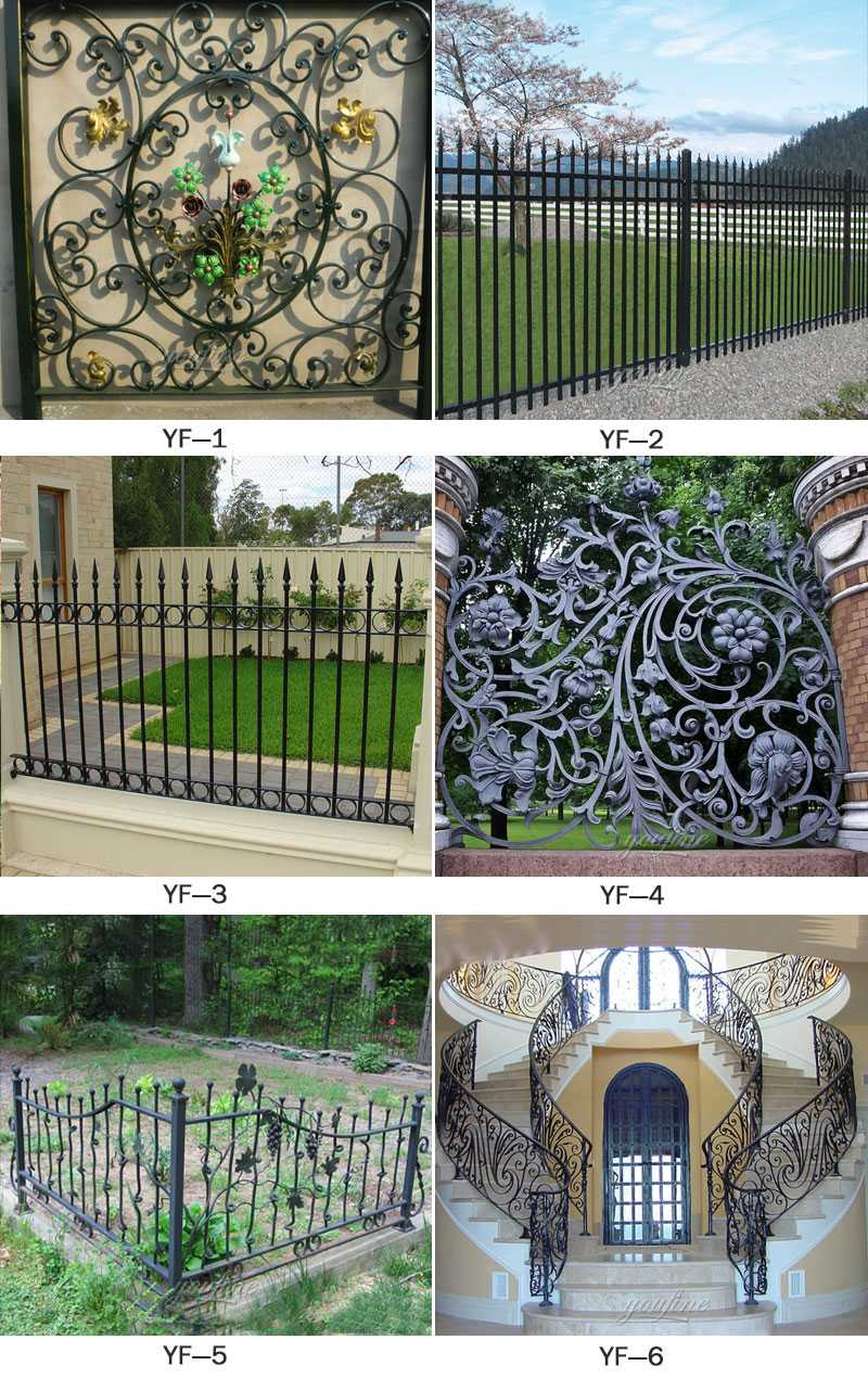 Cheap high wrought iron ornamental metal fencing panels idea for sale from iron manufacturers