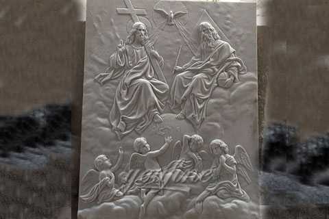 Church interior wall decor Holy Trinity marble relief sculpture made from a image design