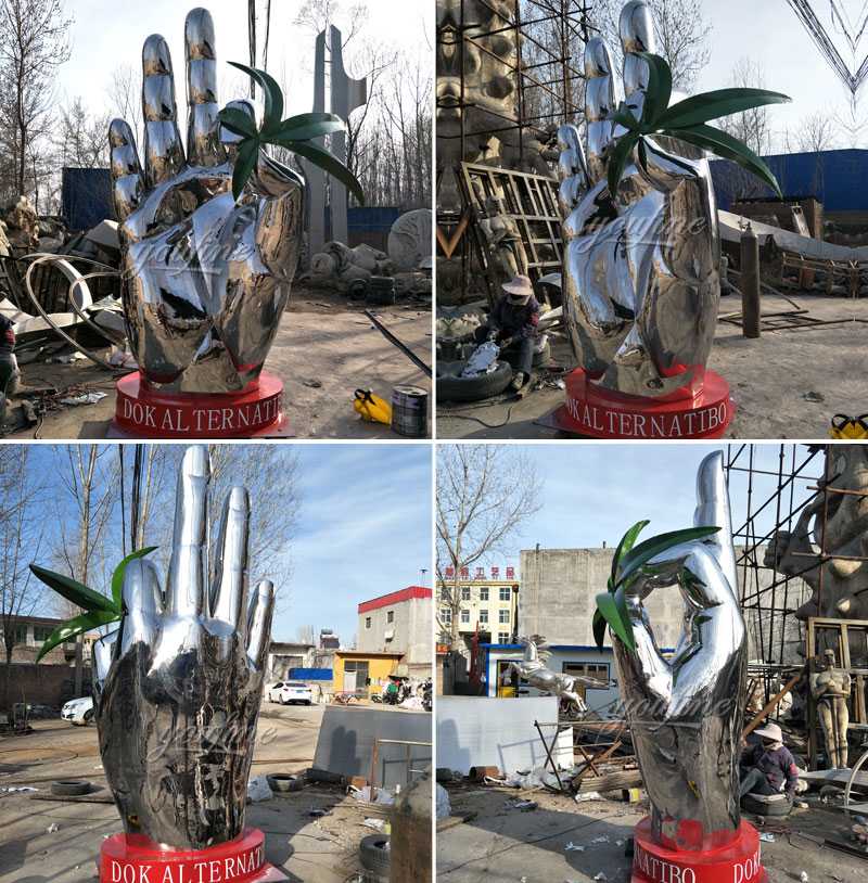 Custom made modern large metal sculptures mirror famous stainless steel sculptures for sales