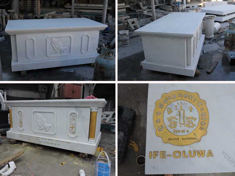 Details of catholic church decor marble carving altar table designs
