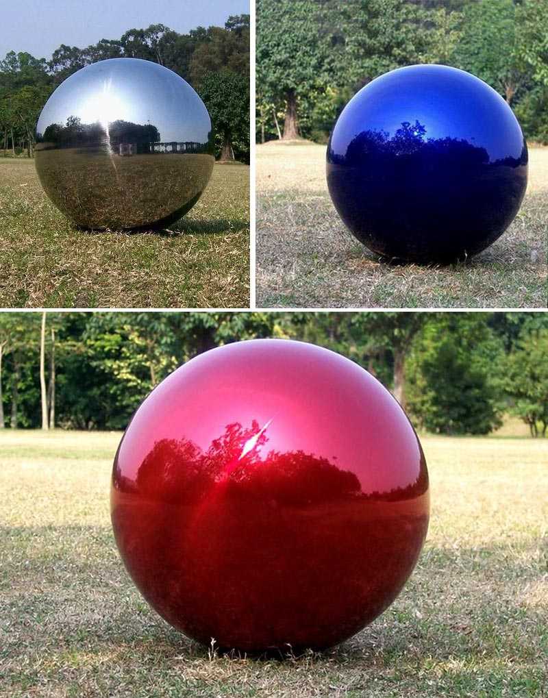 High polished outdoor garden modern metal art ball designs with different color for sales