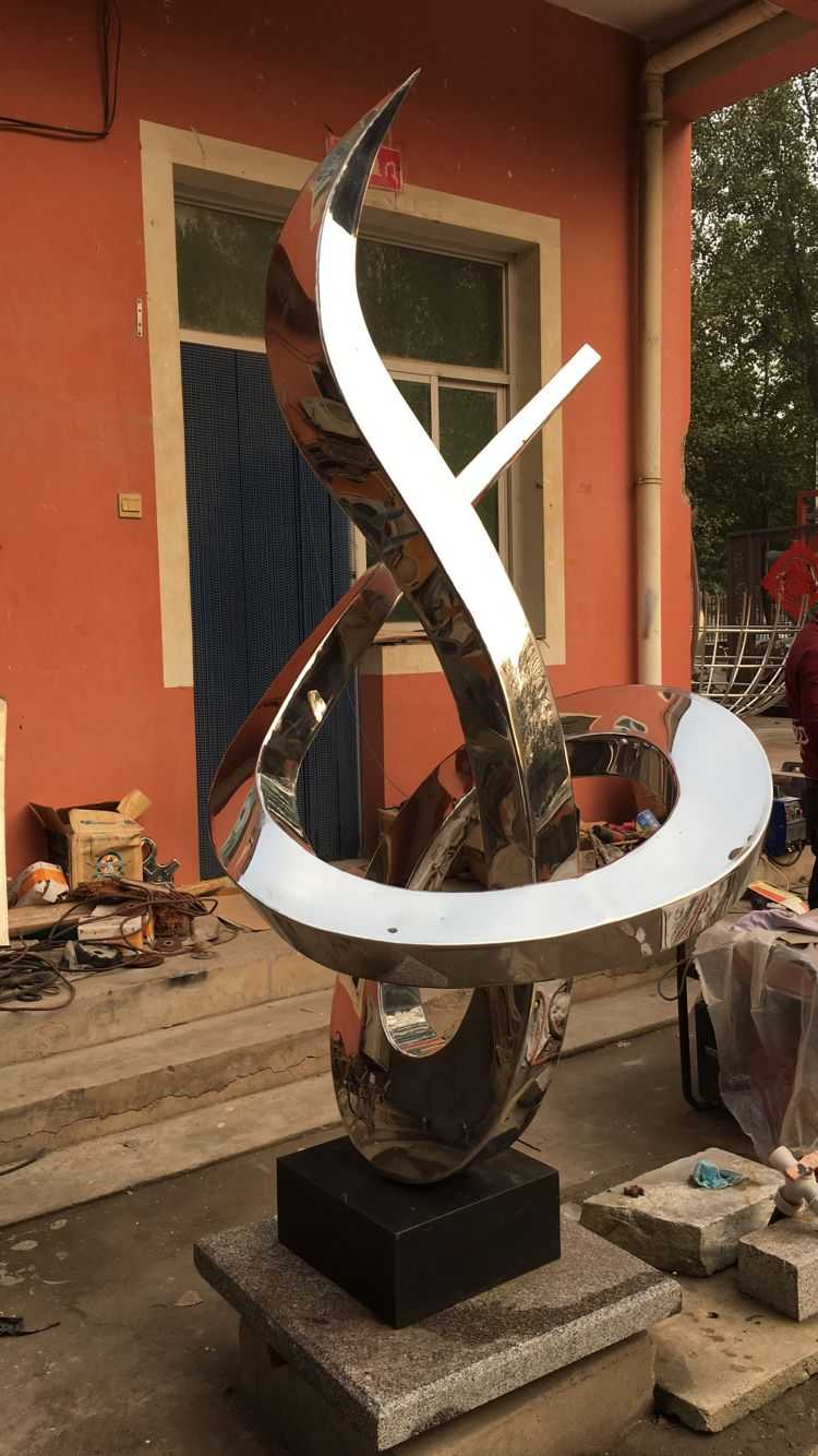 Modern large outdoor stainless steel metal sculpture for sale