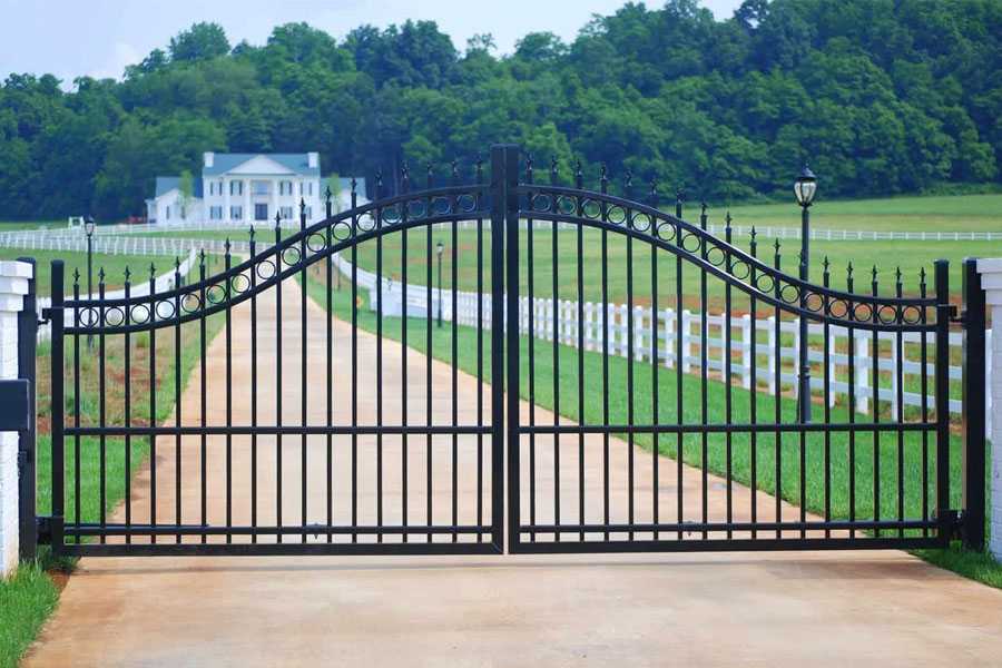 Simple decorative metal garden high quality entrance wrought iron gates designs for sale--IOK-179