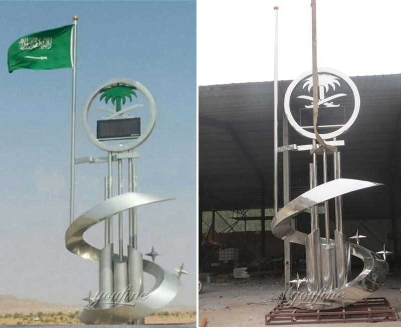 The series of Saudi Arabia giant metal art sculptures stainless steel designs for sale