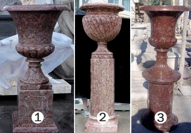 marble manufacturer supply unique elegant design marble flower pots and planters with deep basin for decoration
