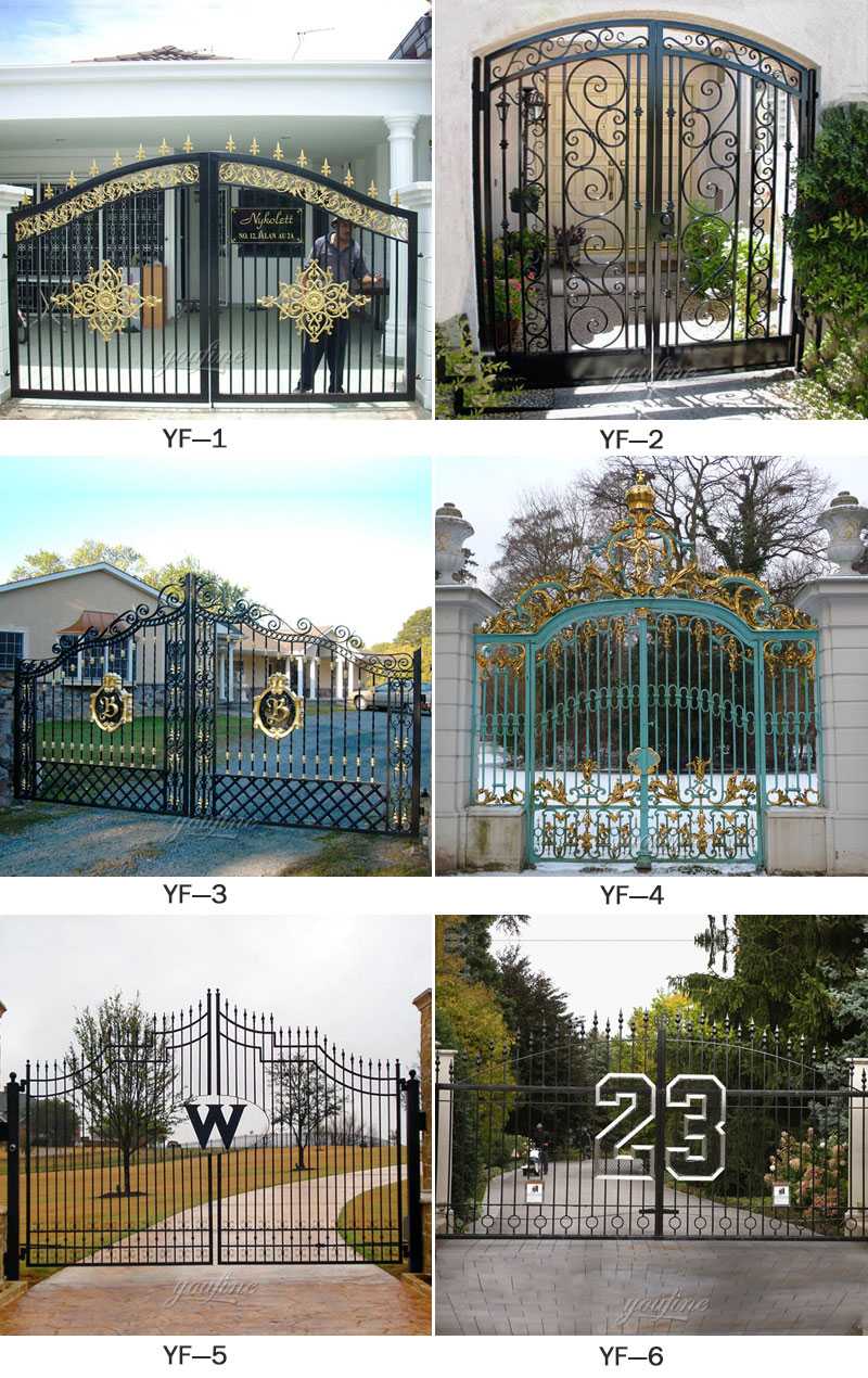 metal decorative garden gate double sliding driveway wrought iron gates designs for sale