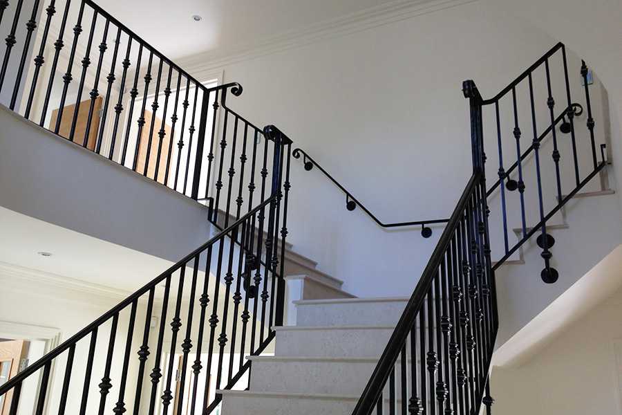 Custom factory supply black indoor decor stairs iron railings designs for sale--IOK-162
