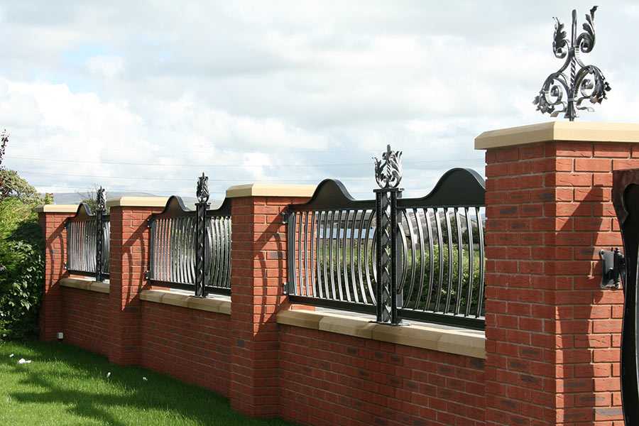 Decorative custom ironwork wrought iron fence design for sale for garden decor--IOK-215