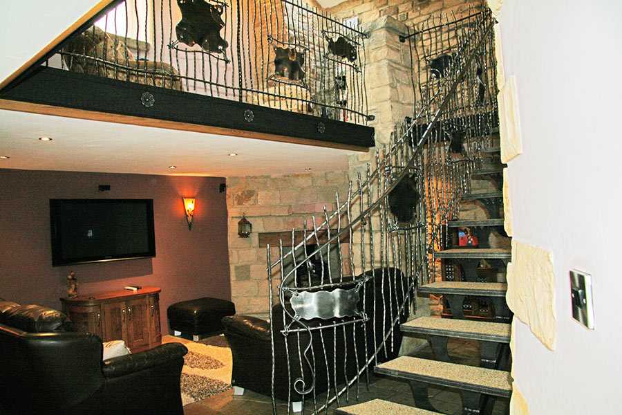Interior metal decor discount black wrought iron balusters internal staircase design for sale--IOK-169