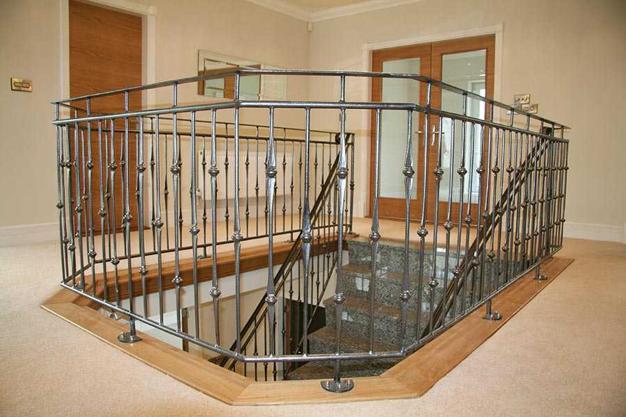 Ornamental interior decor wrought iron balustrades and handrails gallery landing steps for sale--IOK-165