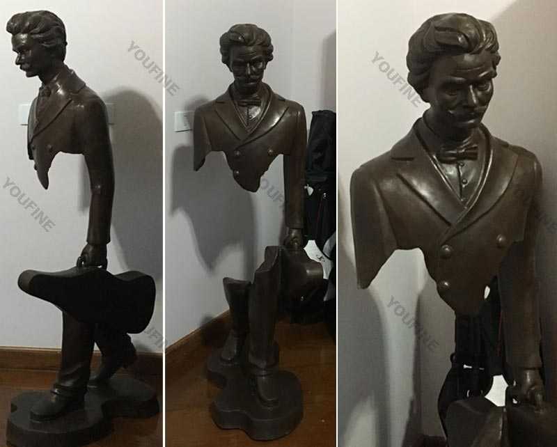 The Beautifully Imperfect Bronze Sculpture With Guitar Replica Of Bruno Catalano For Sale