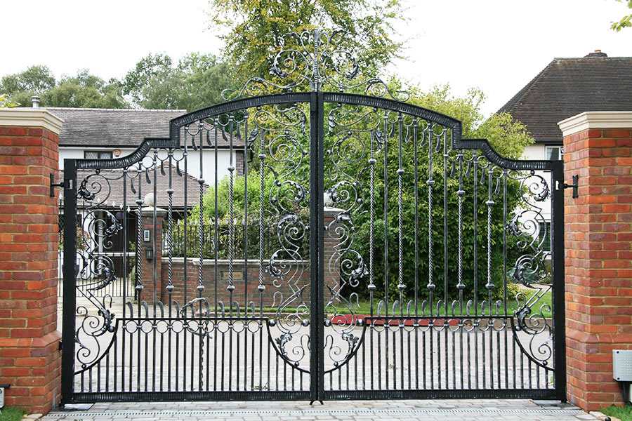 Vintage metal art wrought iron driveway gates design for sale--IOK-189
