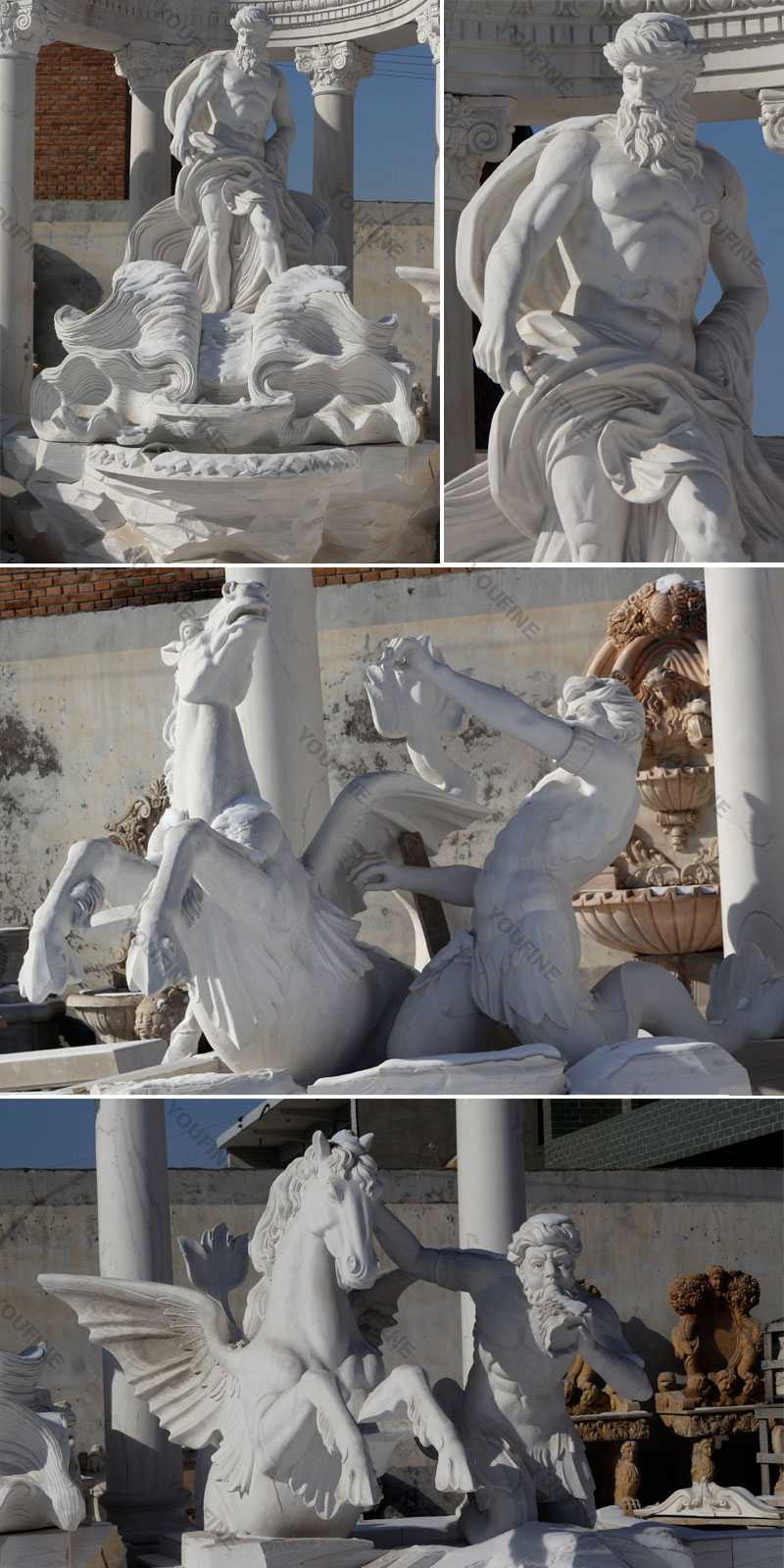 World most famous large trevi fountain replica in pure white marble for our american friends--MOKK-87