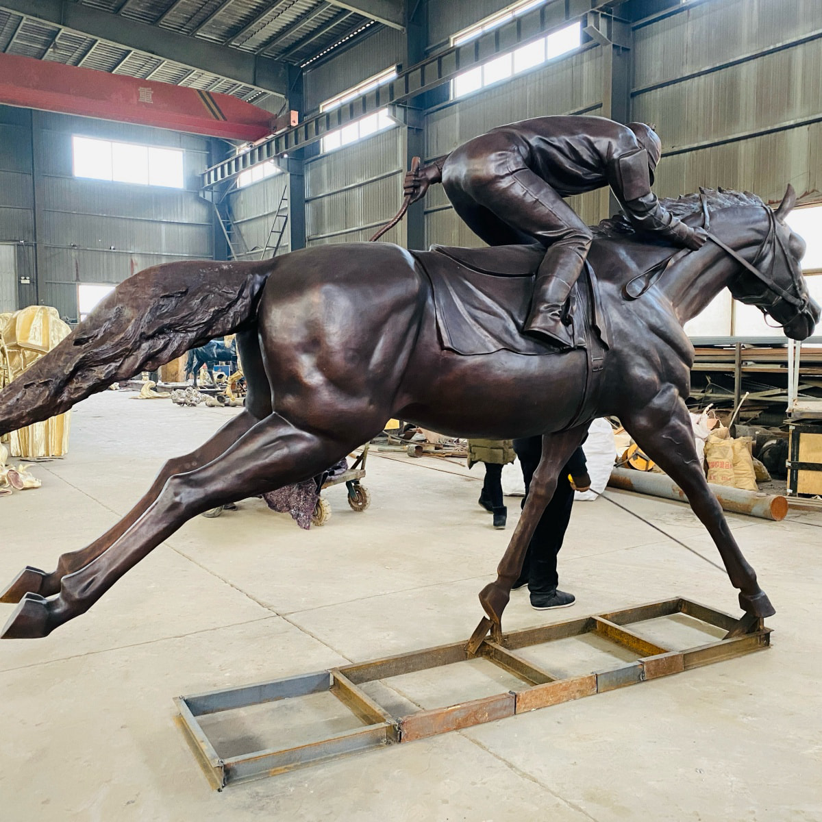 Jockey and Horse Statue