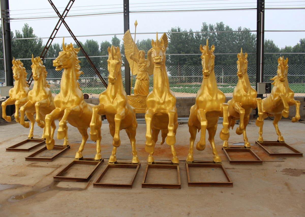 bronze statue set of the Apollo Chariot