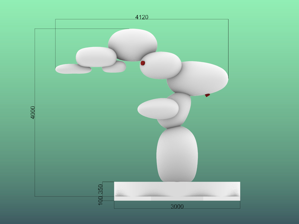Sculpture 04 design drawing -- Moscow park stainless steel project