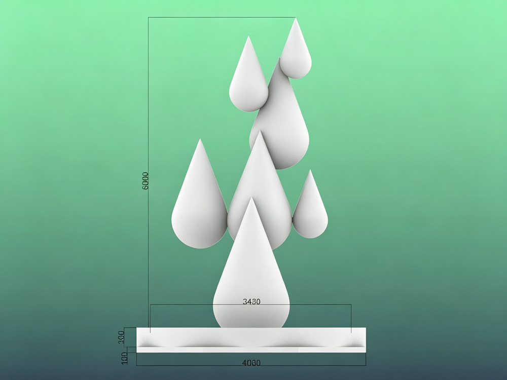 Sculpture 05 design drawing -- Moscow park stainless steel project