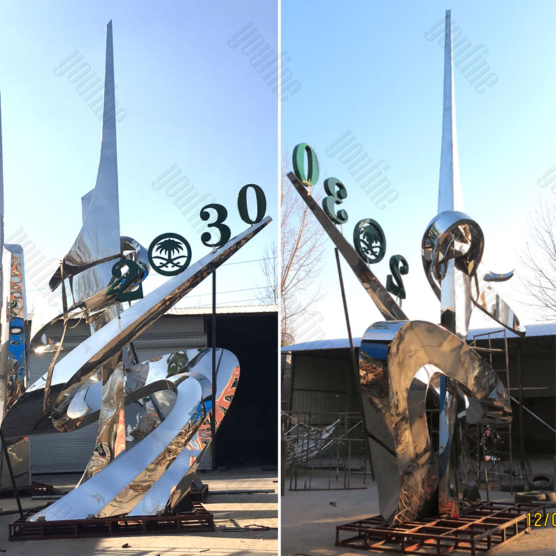 large modern stainless steel sculpture for sale.jpg