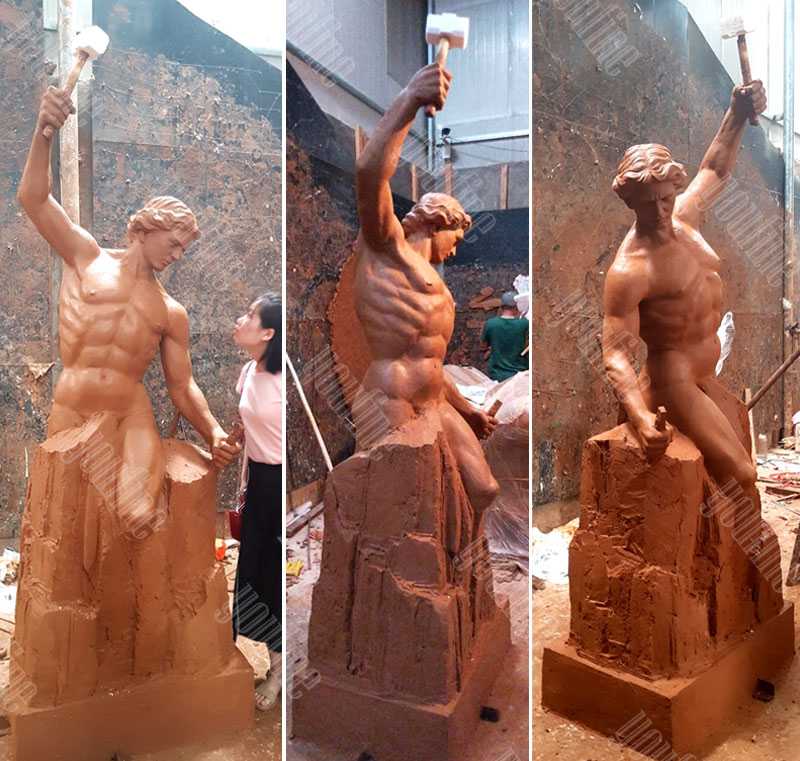 large custom made casting bobbie carlyle self made man replica outdoor bronze figure statue design for sale